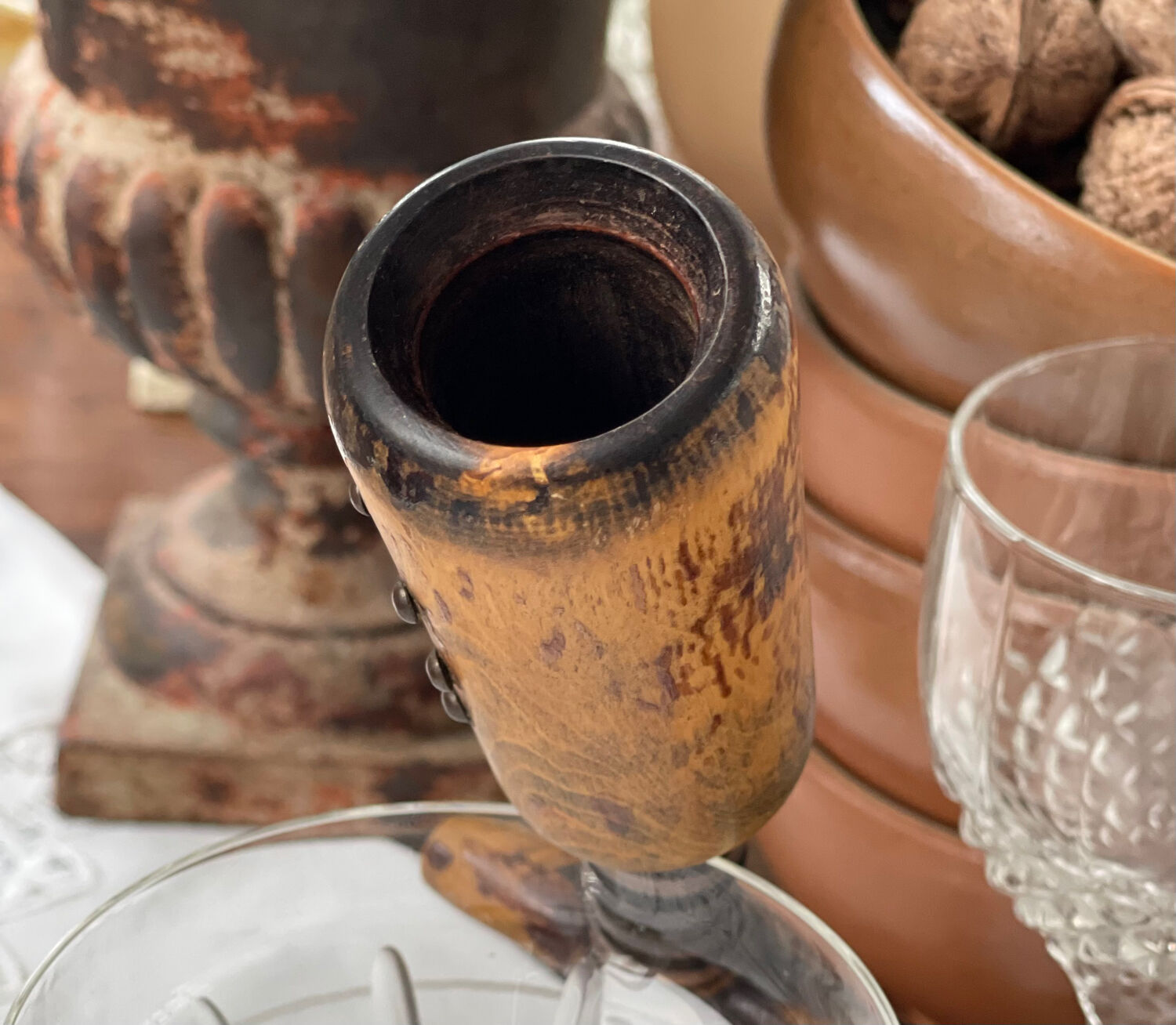 Old wooden corkscrew