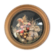 Bouquet of dried flowers - Bordeau velvet frame - bulging glass