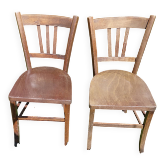 2 vintage wooden bistro chairs