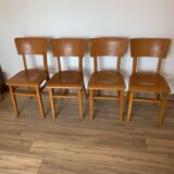 4 camel Thonet bistro chairs