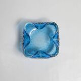 Murano blue bubble ashtray 9 x 9 cm