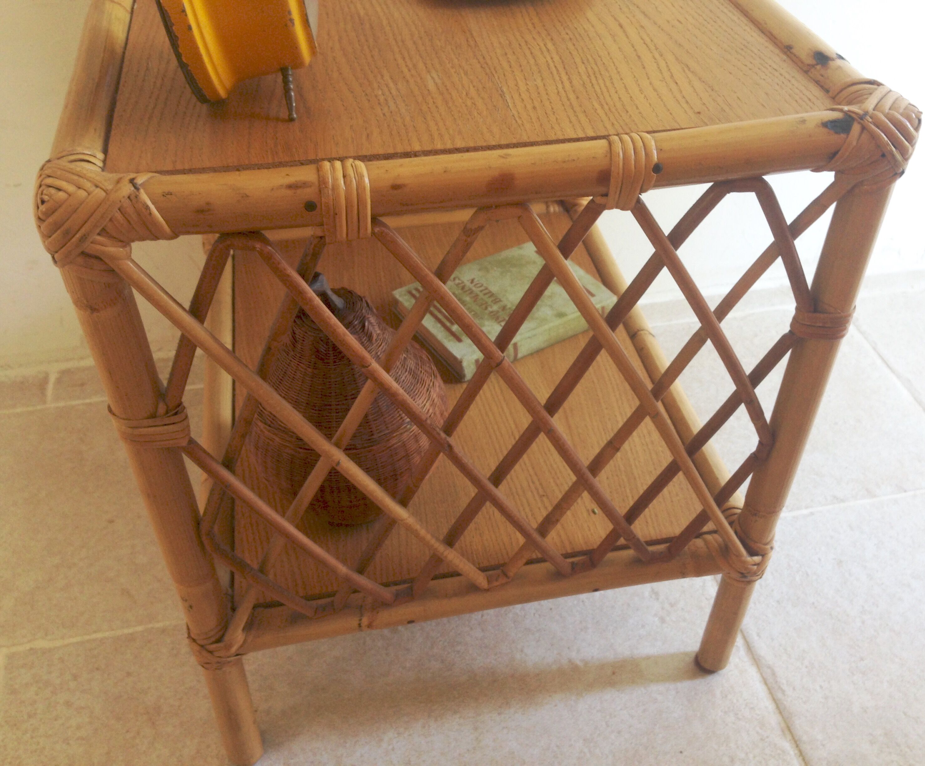 Vintage rattan side table
