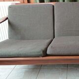 Scandinavian bench 3 seats in vintage teak
