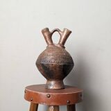 Gargoulette en céramique artisanale, poterie ethnique tribale