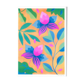 Illustration A4, Orchids, in risography