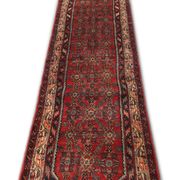 Tapis couloir oriental long, vintage Herati en laine tissé à la main, 85 x 420.
