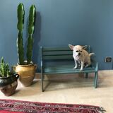 Slatted bench bluish green for children