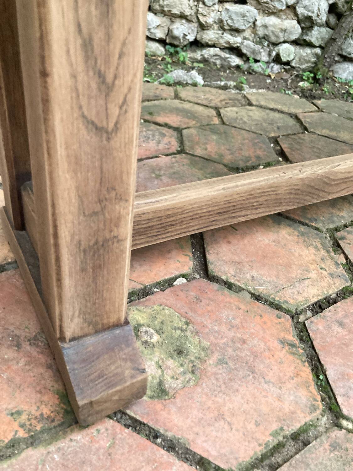 Pair of antique solid oak benches