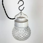 Vintage White Porcelain Pendant Light, 1970s
