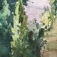 Painting watercolor painting South of France circa 1950