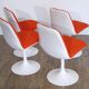 Series of 4 vintage tulip chairs by Borje Johanson 1970