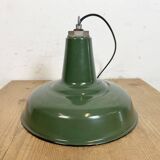 Industrial Green Enamel Factory Pendant Lamp, 1960s