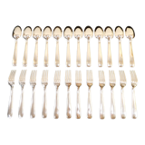 12 large cutlery ballshoe forks in silver metal Model SUZY
