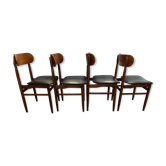 Ensemble de 4 chaises vintage italiennes, éditées dans les années 60 par gessef consorzio sedie friuli