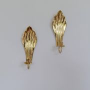 Pair of Art Deco Wall Candle Holders in Brass Holmström, Arvika, Sweden, 1950s
