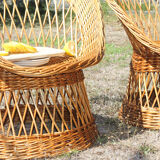 Vintage wicker chairs and table