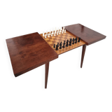 Mid-Century Czech Extendable Chess Table in Walnut and Beech, 1960s