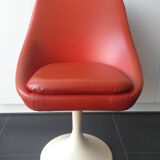 Chaise baquet vintage orange (plastique + cuir)