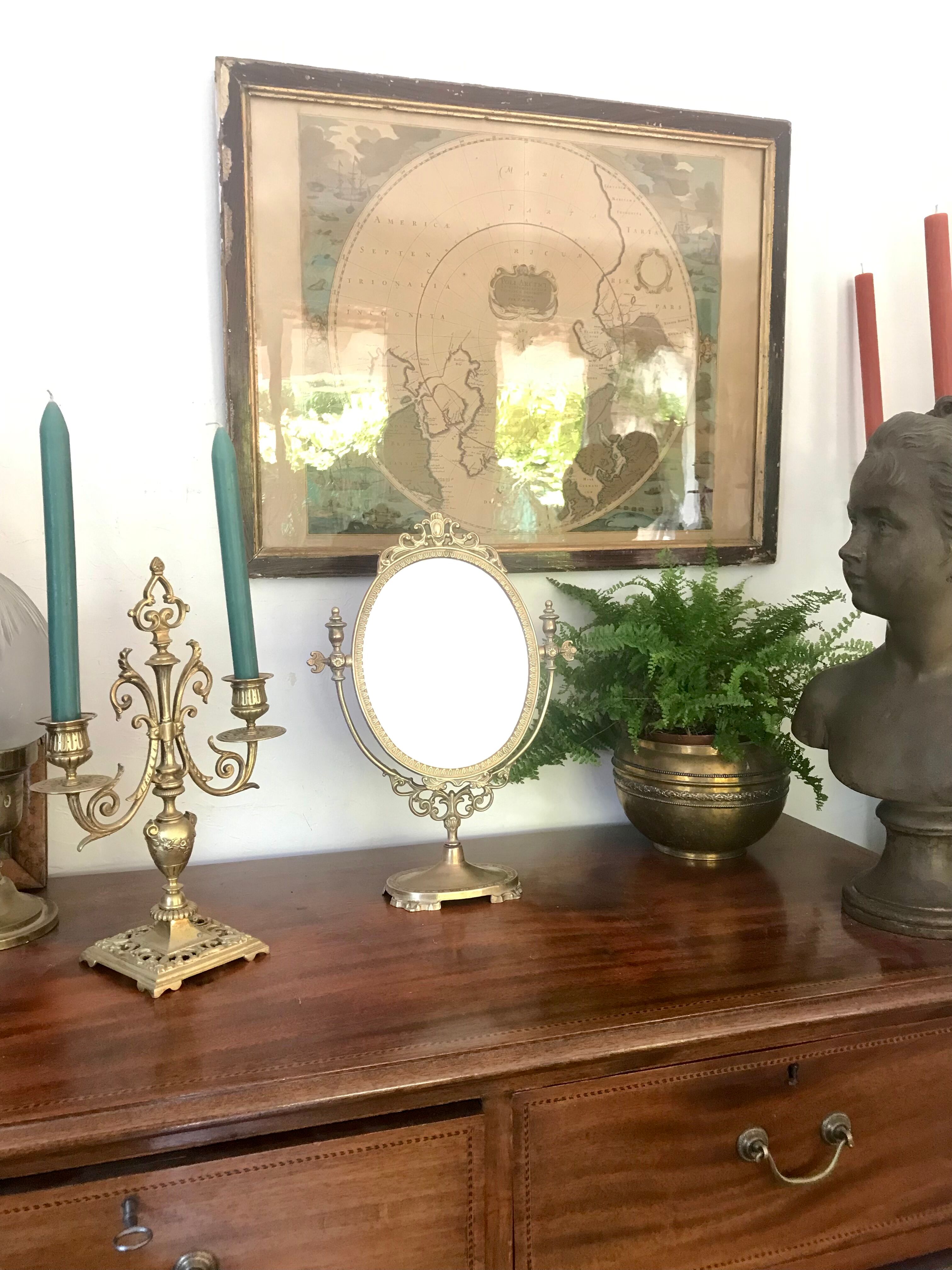 Brass psyche mirror