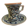 Tasse et sous-tasse, brulot, porcelaine de Bayeux XIXème siècle