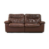 Canapé De Sede en cuir "chocolat" Suisse, circa 1970