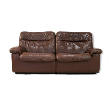 Canapé De Sede en cuir "chocolat" Suisse, circa 1970