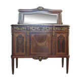 Buffet desserte Louis XVI en placage d'acajou et marqueterie de bois précie