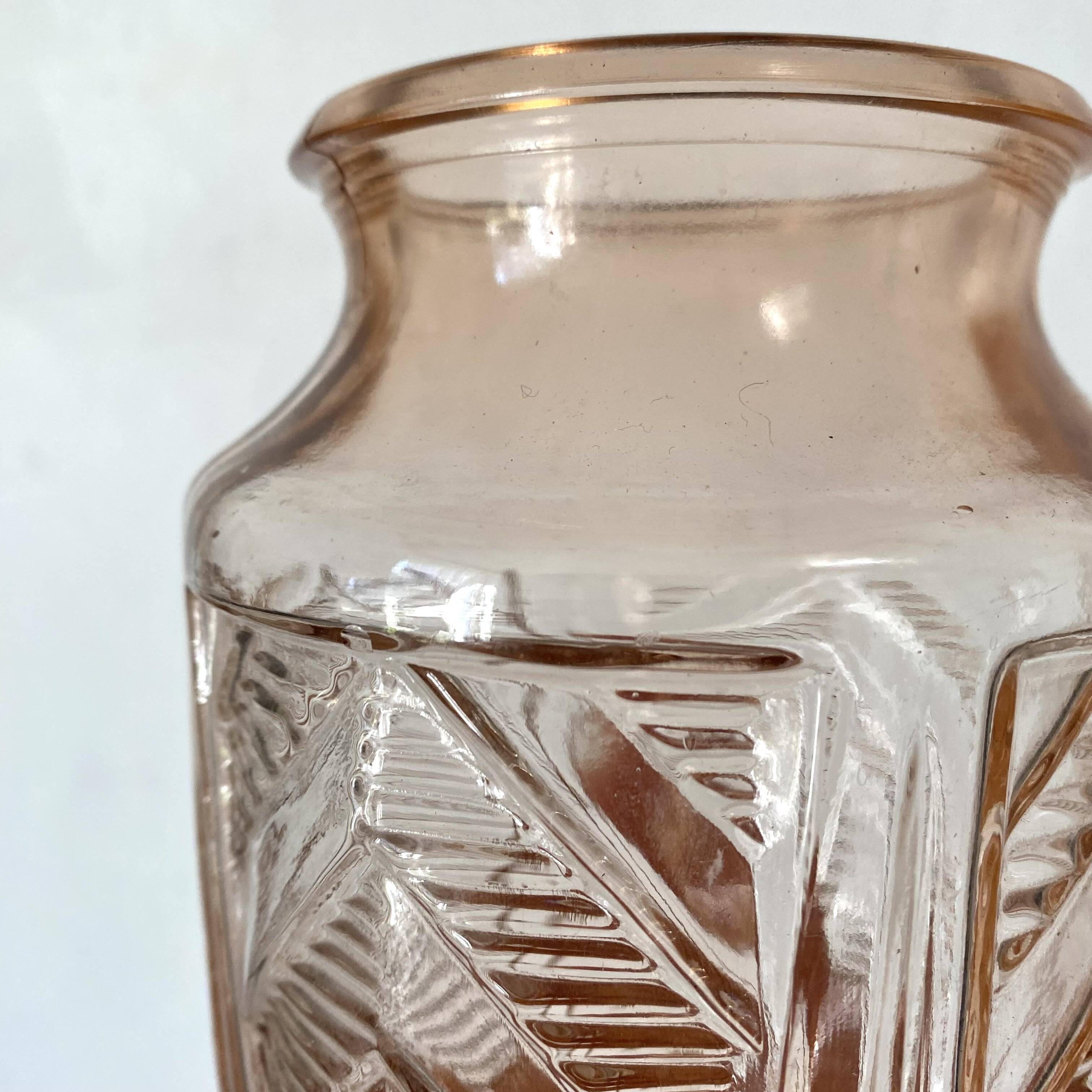 Tall pink art deco vase