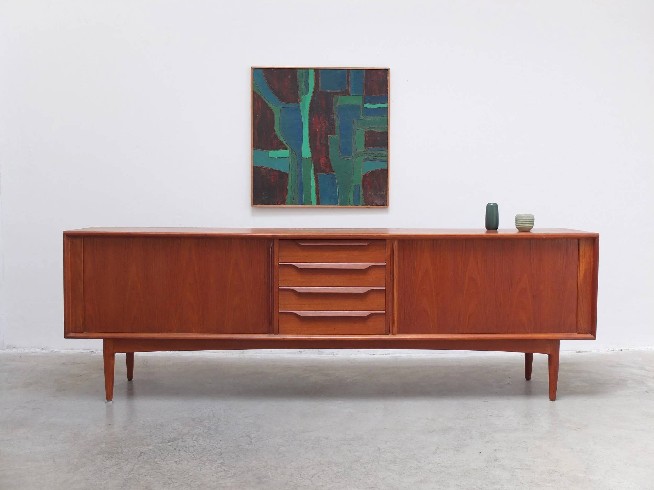 Danish sideboard with tambour doors by Bernhard Pedersen & Søn, 1960s