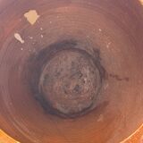 Very large glazed brown terracotta pot with two handles H41 D30
