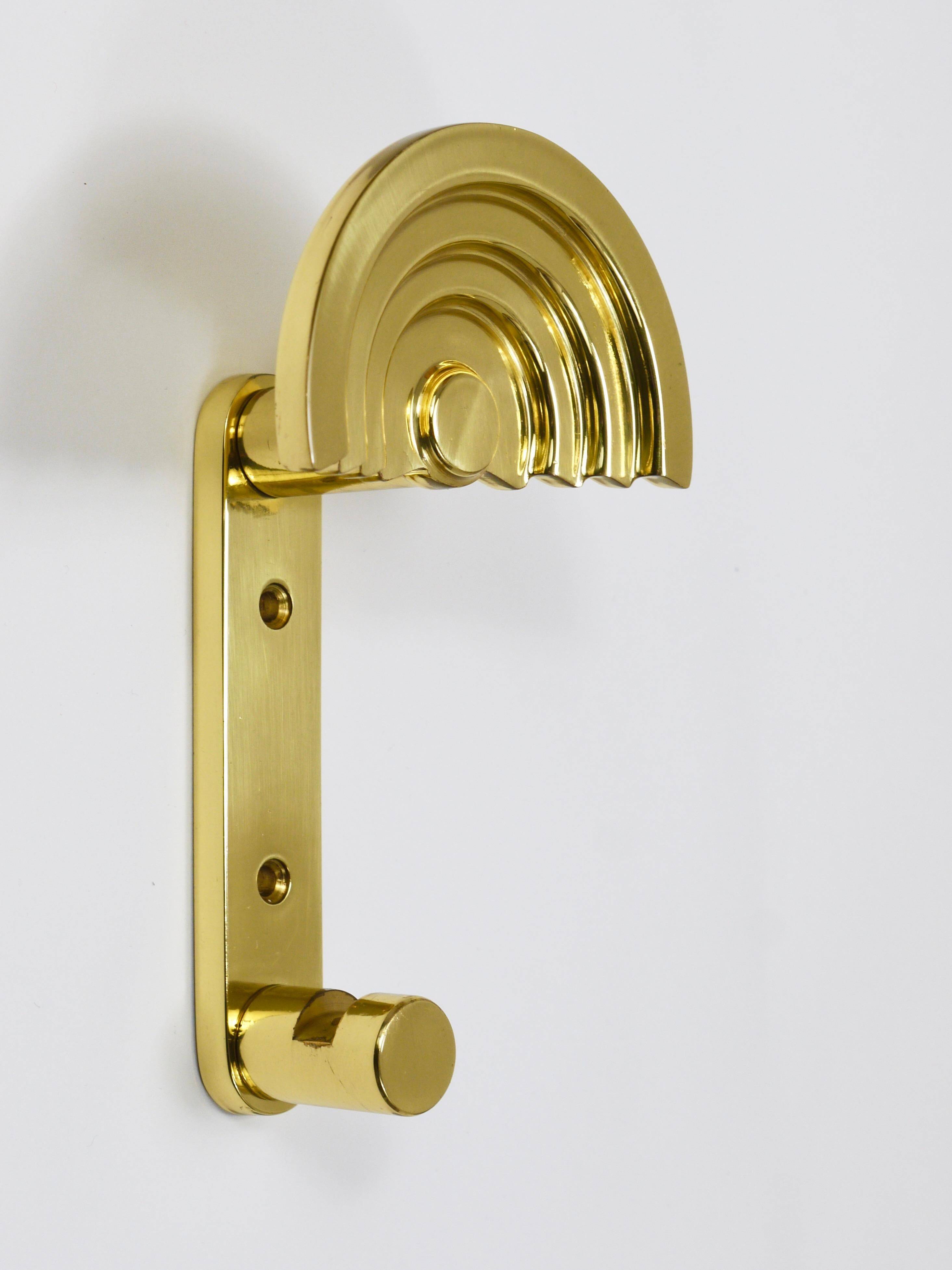 13 Postmodern Brass Wall Hooks by Ettore Sottsass, 1985, Valli & Valli Italy
