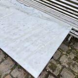 Bistro table in grey marble and black cast iron 100 x 60 cm