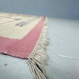 Vintage kilim rug, wool and cotton, folk art style, Poland, 1970s