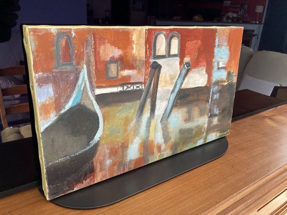 Semi-abstract painting "Venice" 27 x 46