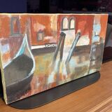 Semi-abstract painting "Venice" 27 x 46