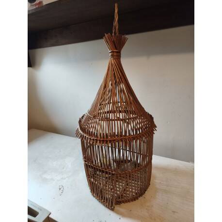 Vintage wicker birdcage