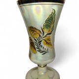 Bequet Quaregnon, pedestal vase with bird decoration circa 1950