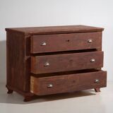 Ancienne commode rouge marron (vers 1920)