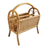 Vintage rattan magazine rack
