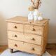 Renovated antique English solid pine chest of drawers.
