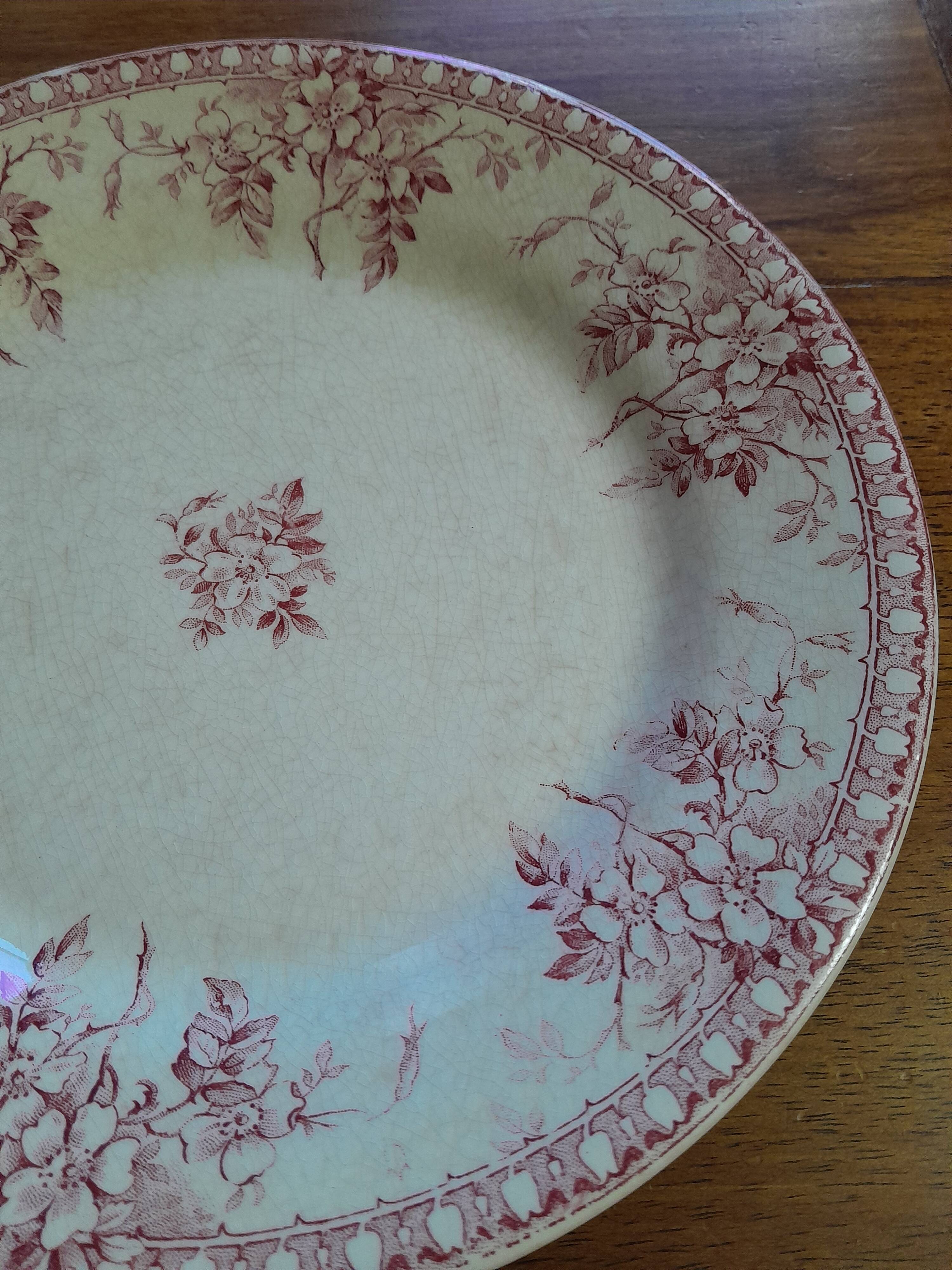 Opaque porcelain plate from Gien - Mariette series