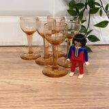 Set of 5 pink liquor glasses