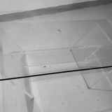 Glass and plexiglass coffee table 1970