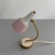 Simple table lamp with a pink metal head and brass body, 1960s, Germany.