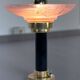 Art Deco bedside lamp with signed Muller glass.