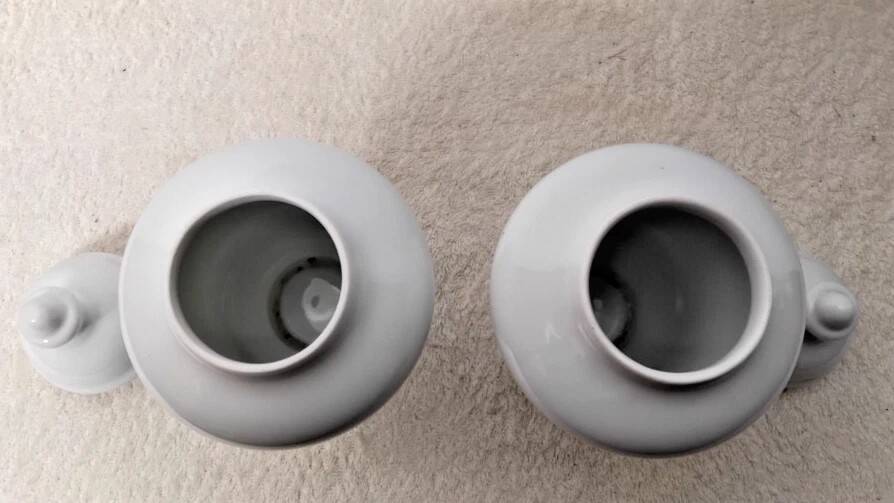 Pair of Covered Vases in Limoges Porcelain, France