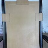 Colonial style leather armchair and ottoman