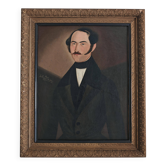 Huile sur toile Biedermeier, portrait de gentleman par Georgije Markovic, 1842