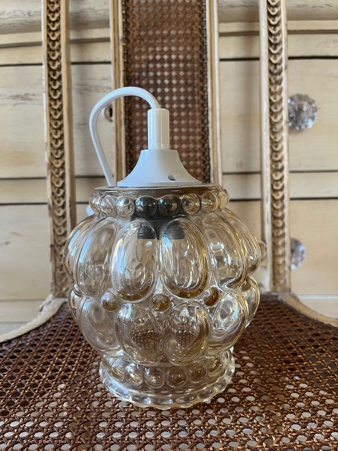 Vintage bubble glass pendant lamp 1960/70