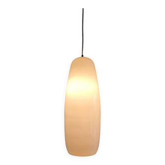 White Murano glass pendant lamp by Massimo Vignelli for Venini, Italy 1960's